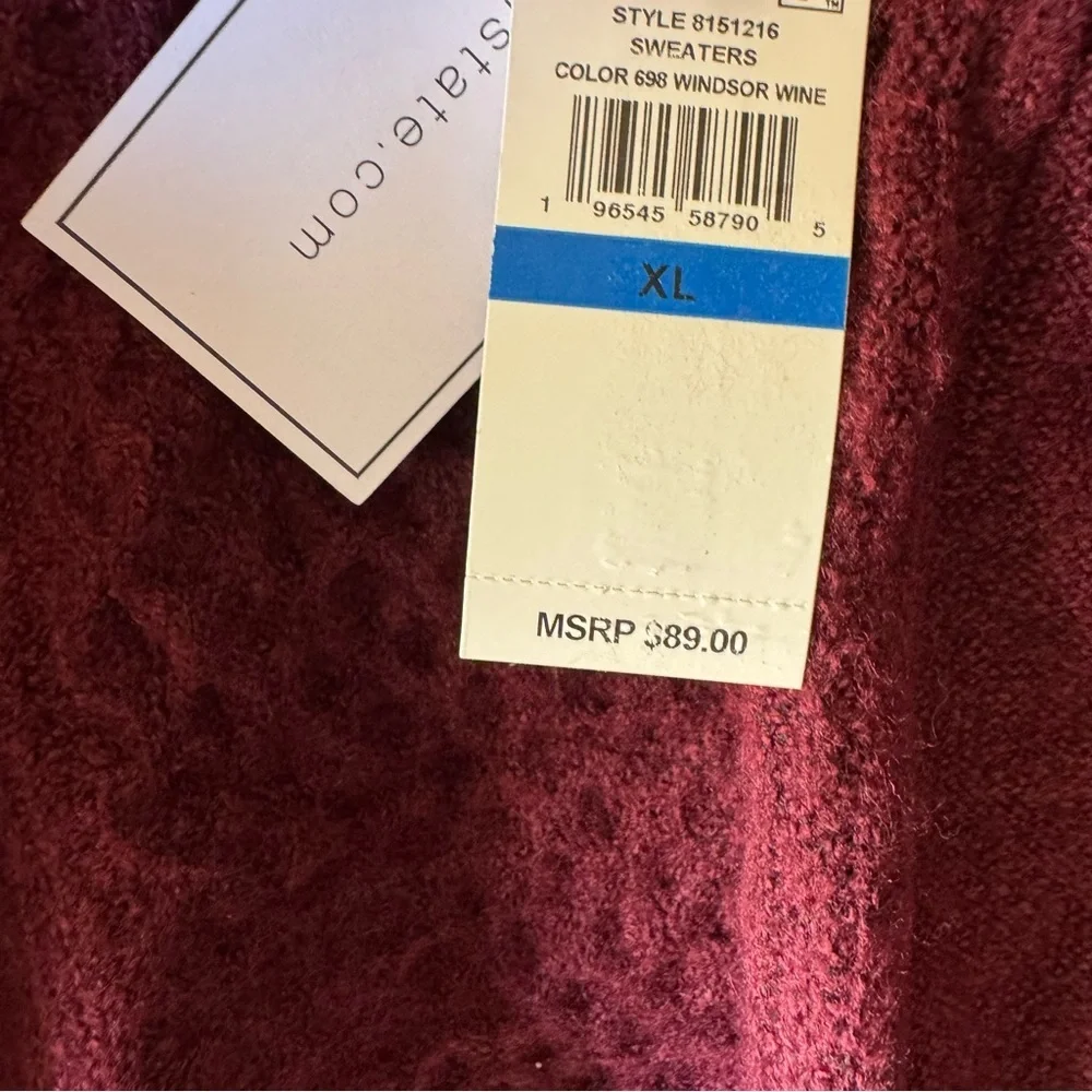 1 state maroon long sleeve sweater xl - Picture 2 of 6